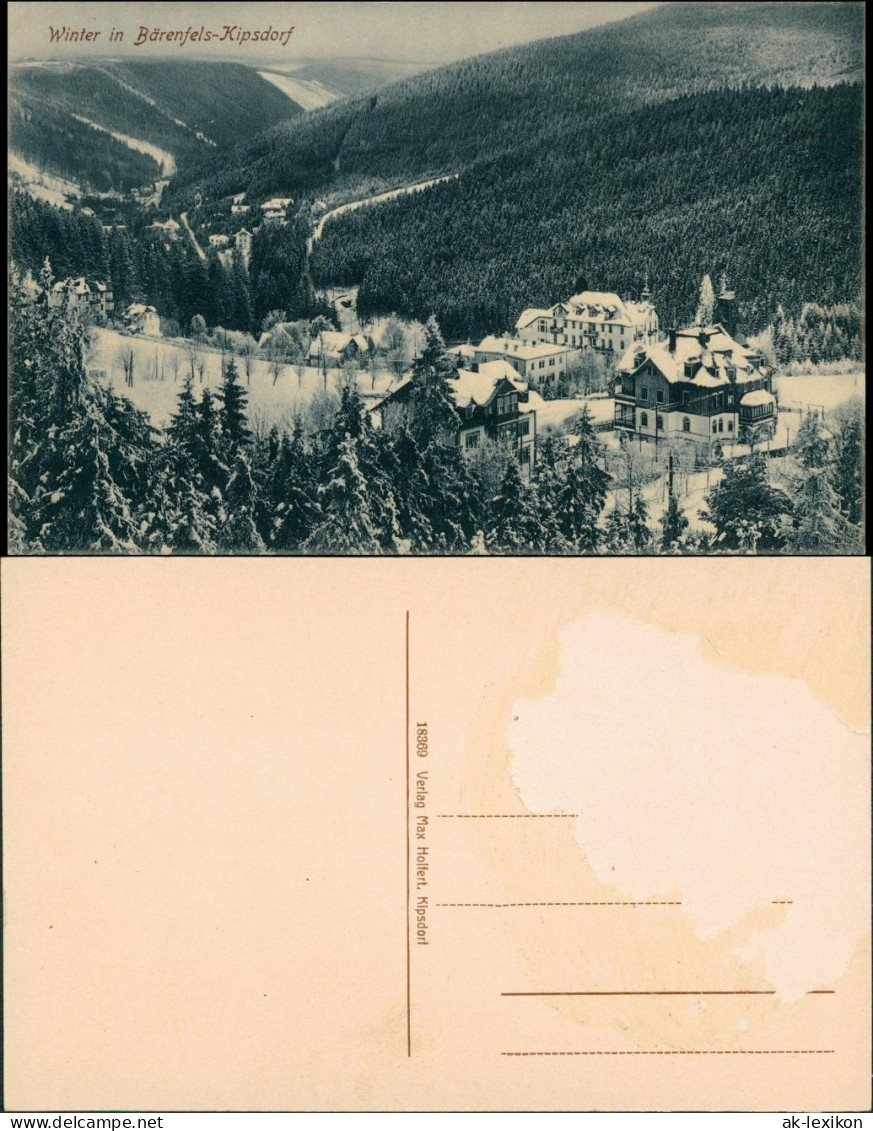 Kipsdorf-Altenberg (Erzgebirge) Blick Auf Die Verschneite Stat 1913  - Kipsdorf