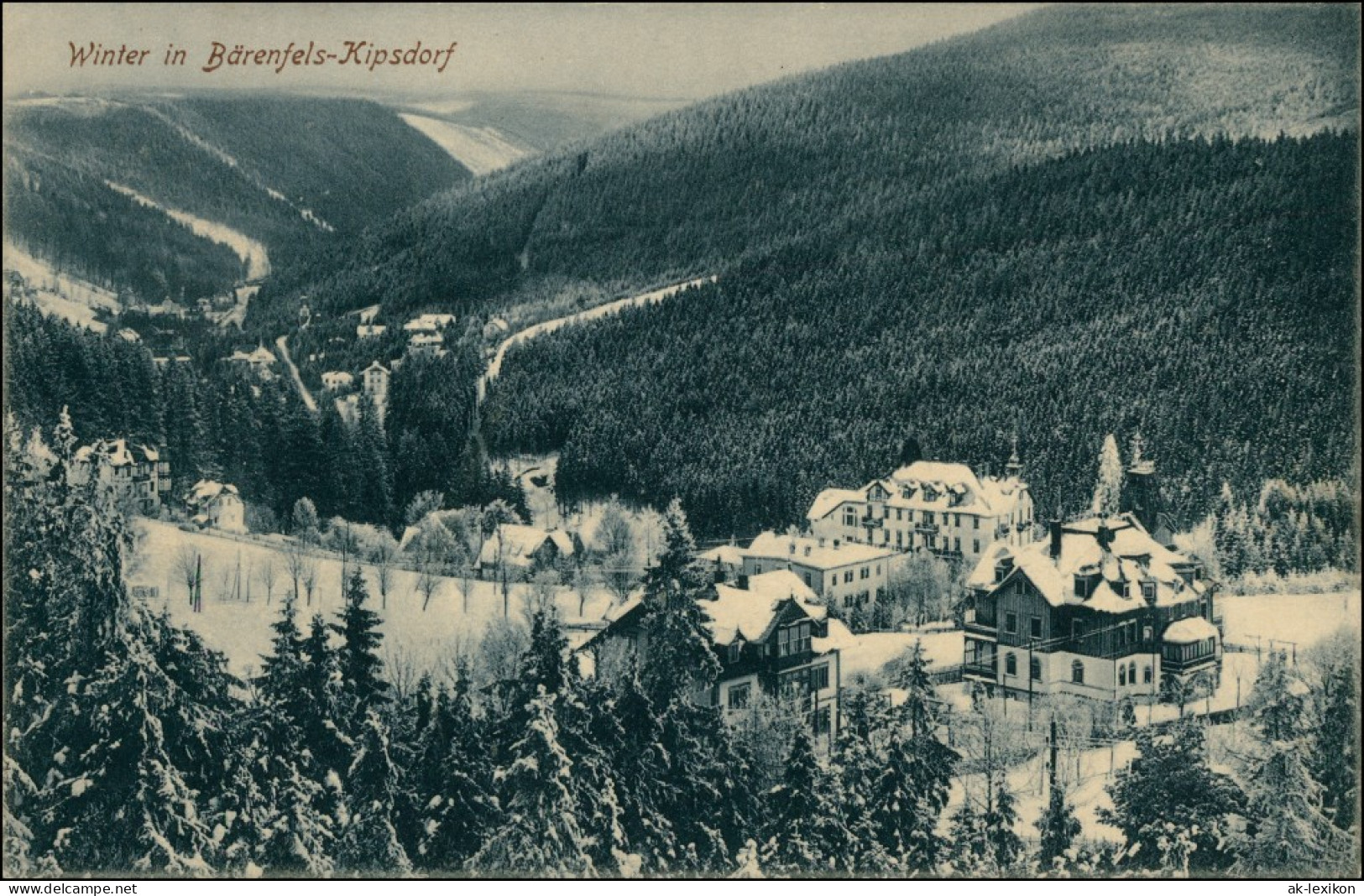 Kipsdorf-Altenberg (Erzgebirge) Blick Auf Die Verschneite Stat 1913  - Kipsdorf