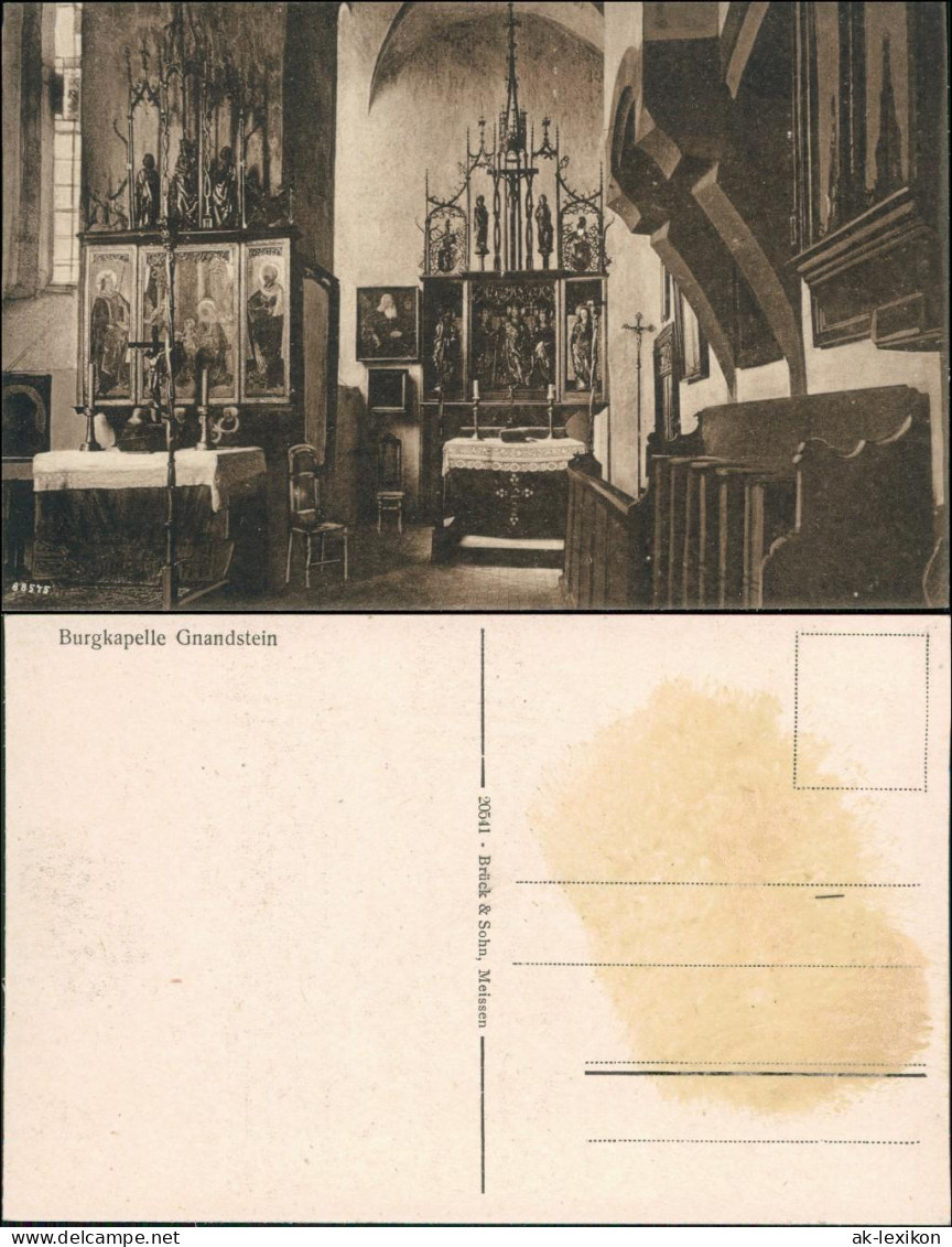 Ansichtskarte Gnandstein-Kohren-Sahlis Innenansicht Burgkapelle 1913  - Kohren-Sahlis