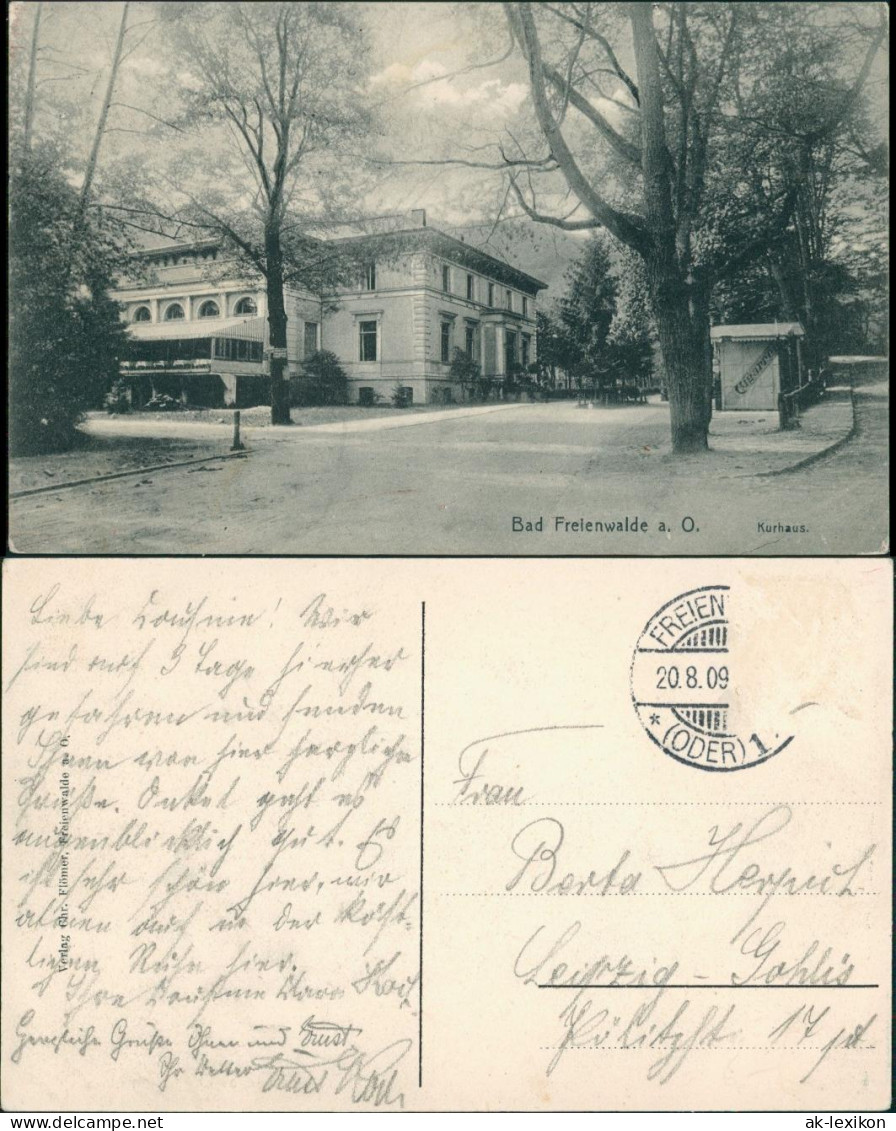 Ansichtskarte Bad Freienwalde Partie Am Kurhaus 1909 - Bad Freienwalde