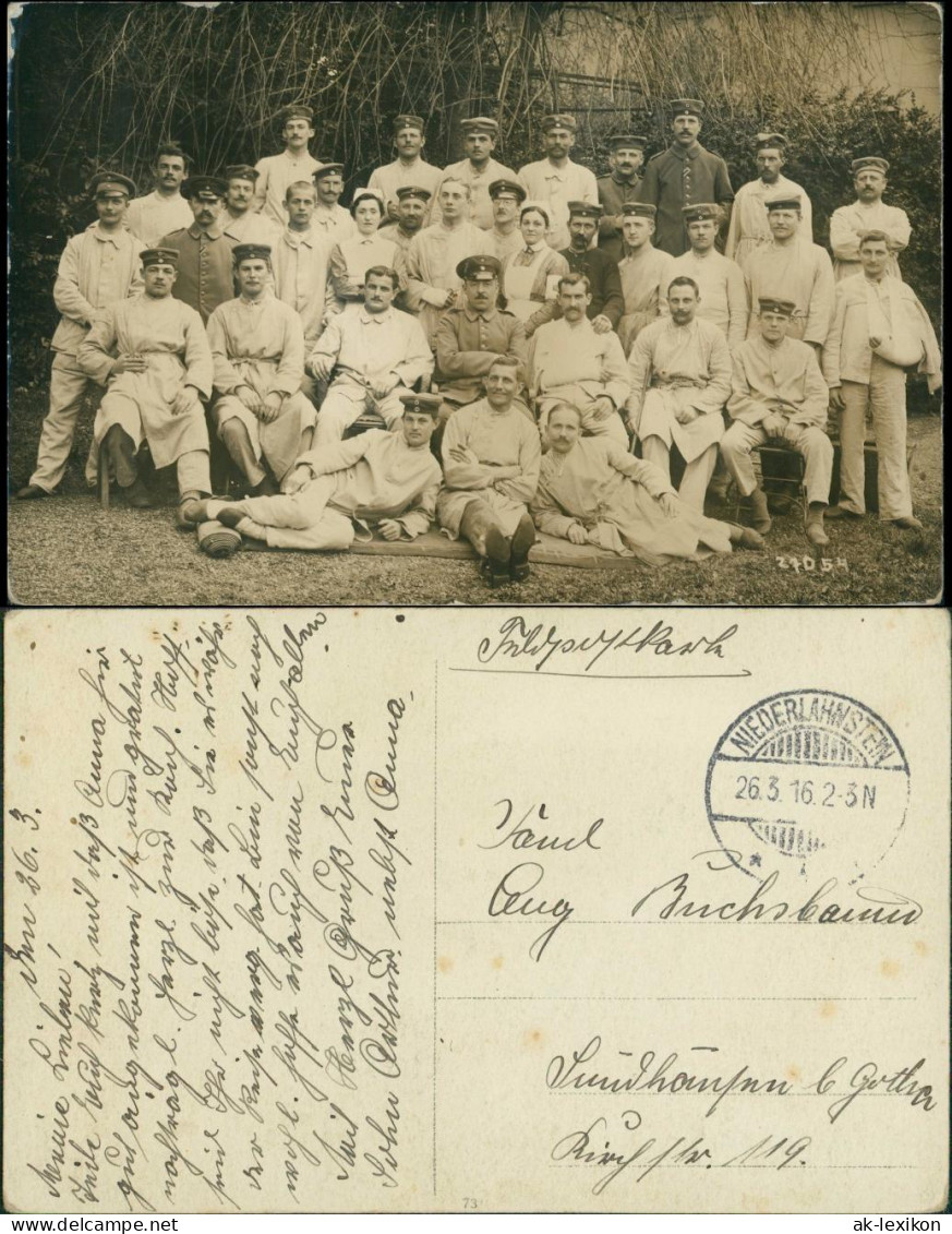 Niederlahnstein-Lahnstein Gruppenbild - Erster Weltkrieg 1916 Privatfoto - Lahnstein