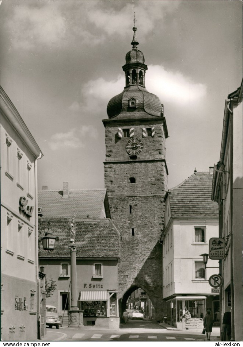 Buchen (Odenwald) Stadt-Turm Strassen Partie, Autos, Geschäft Seitz 1965 - Buchen