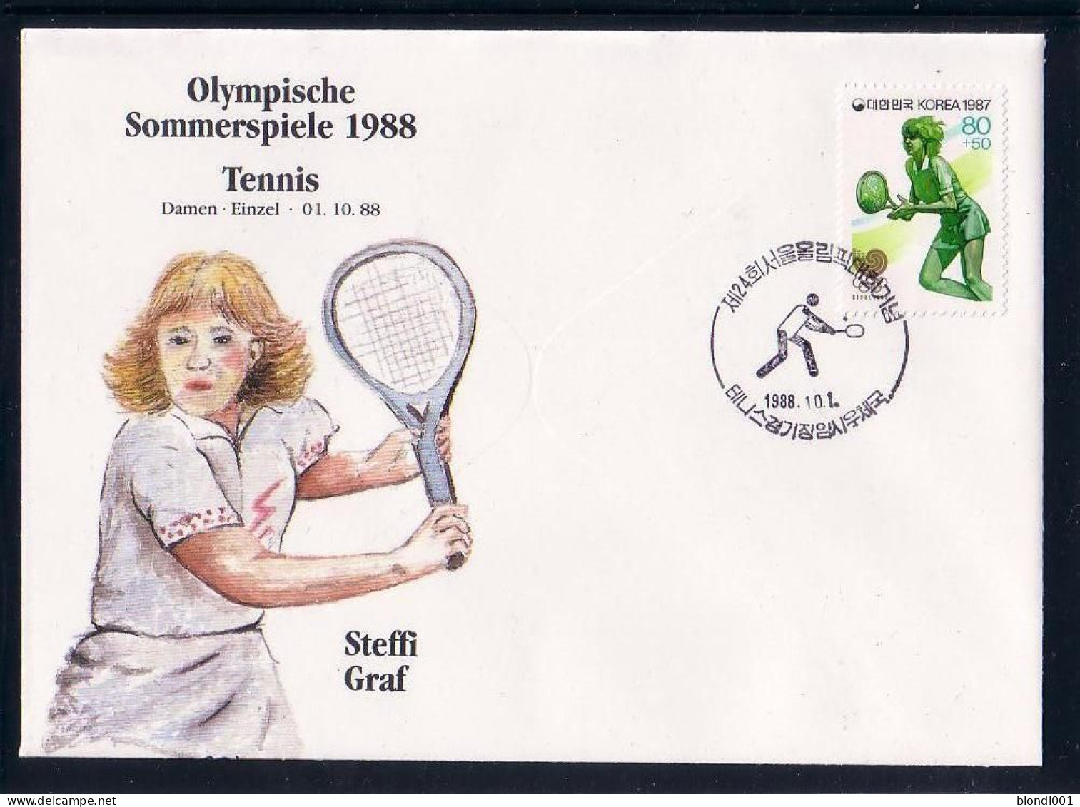 Olympics 1988 - Tennis - Graf - SOUTH KOREA - FDC Cover - Summer 1988: Seoul