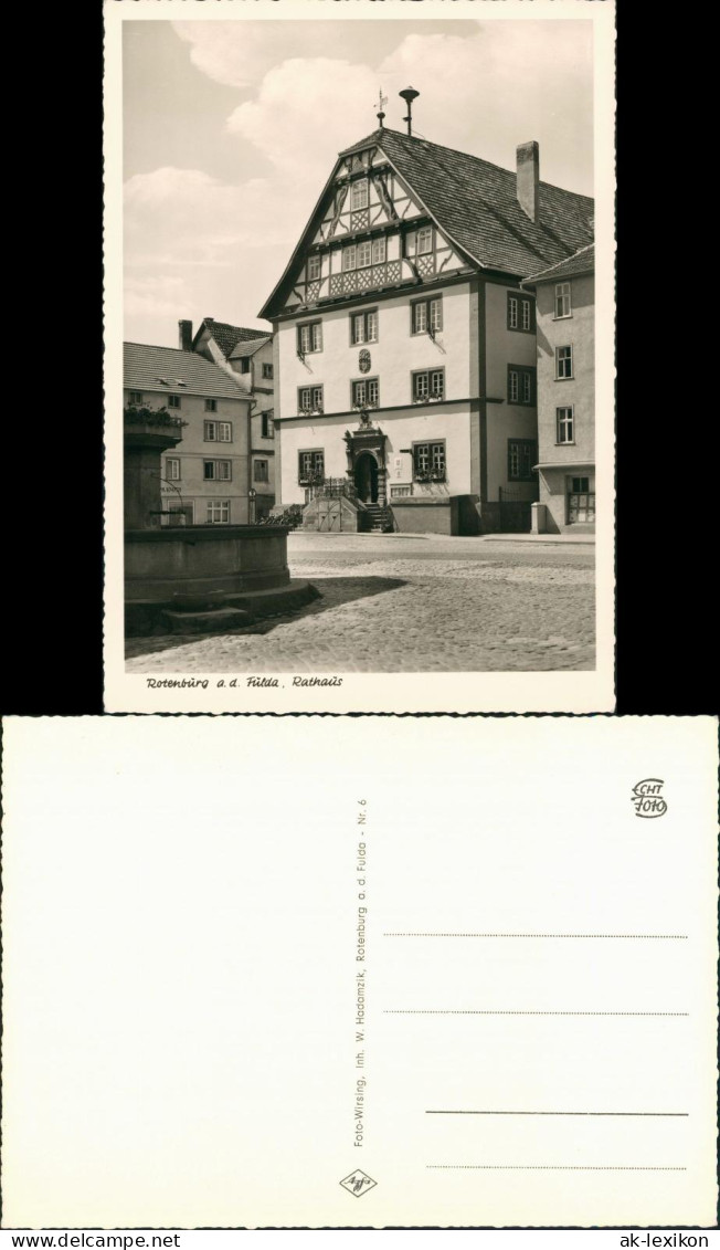 Rotenburg A. D. Fulda Strassen Partie Am Rathaus Mit Brunnen 1960 - Rotenburg