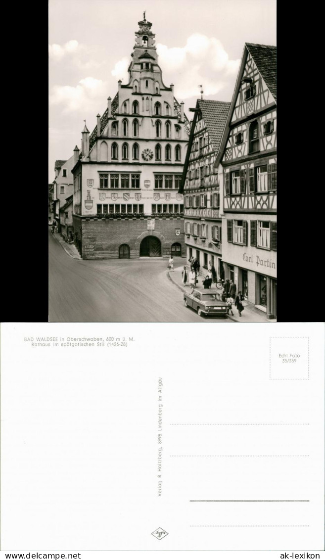 Bad Waldsee Rathaus Mit Wappen, Carl Martin Geschäft, Personen, Auto 1960 - Bad Waldsee