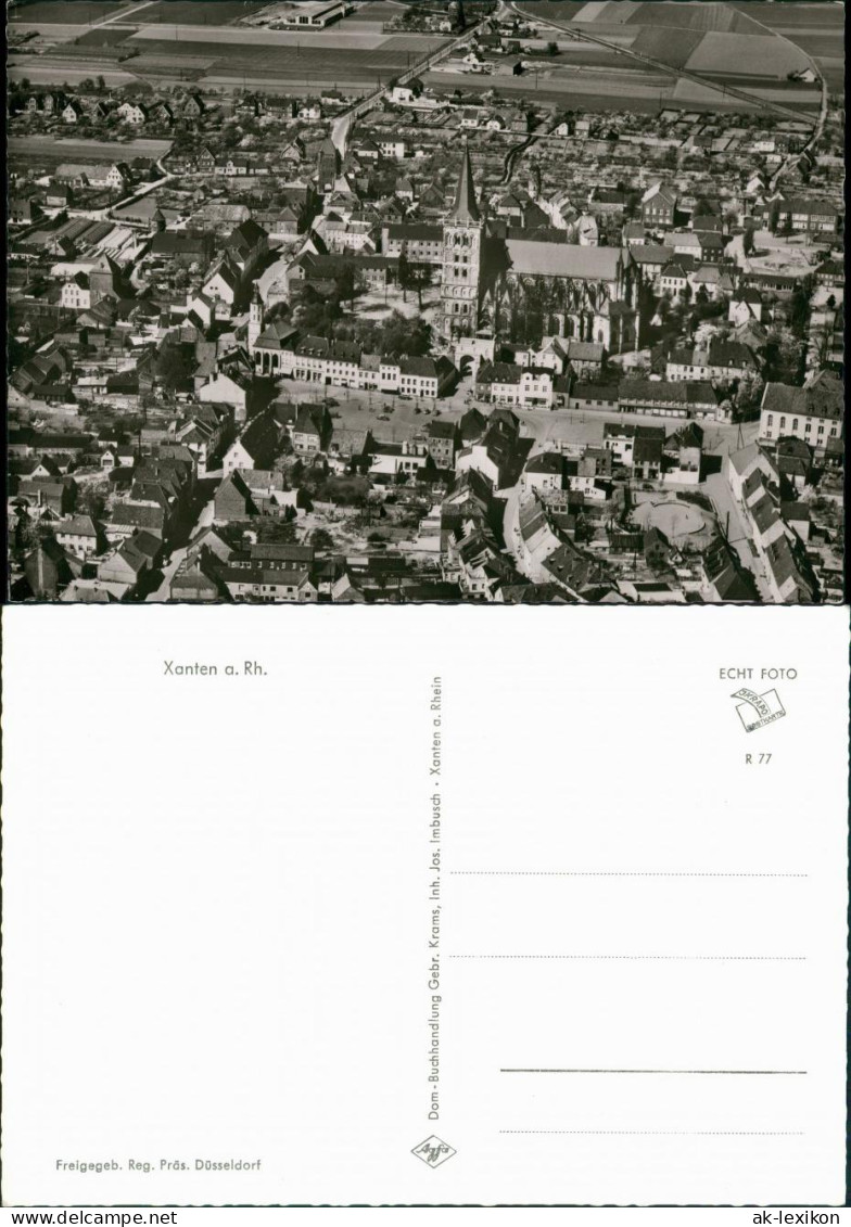 Xanten Luftbild Überflug Zentrum City & Kirche, Luftaufnahme 1960 - Xanten