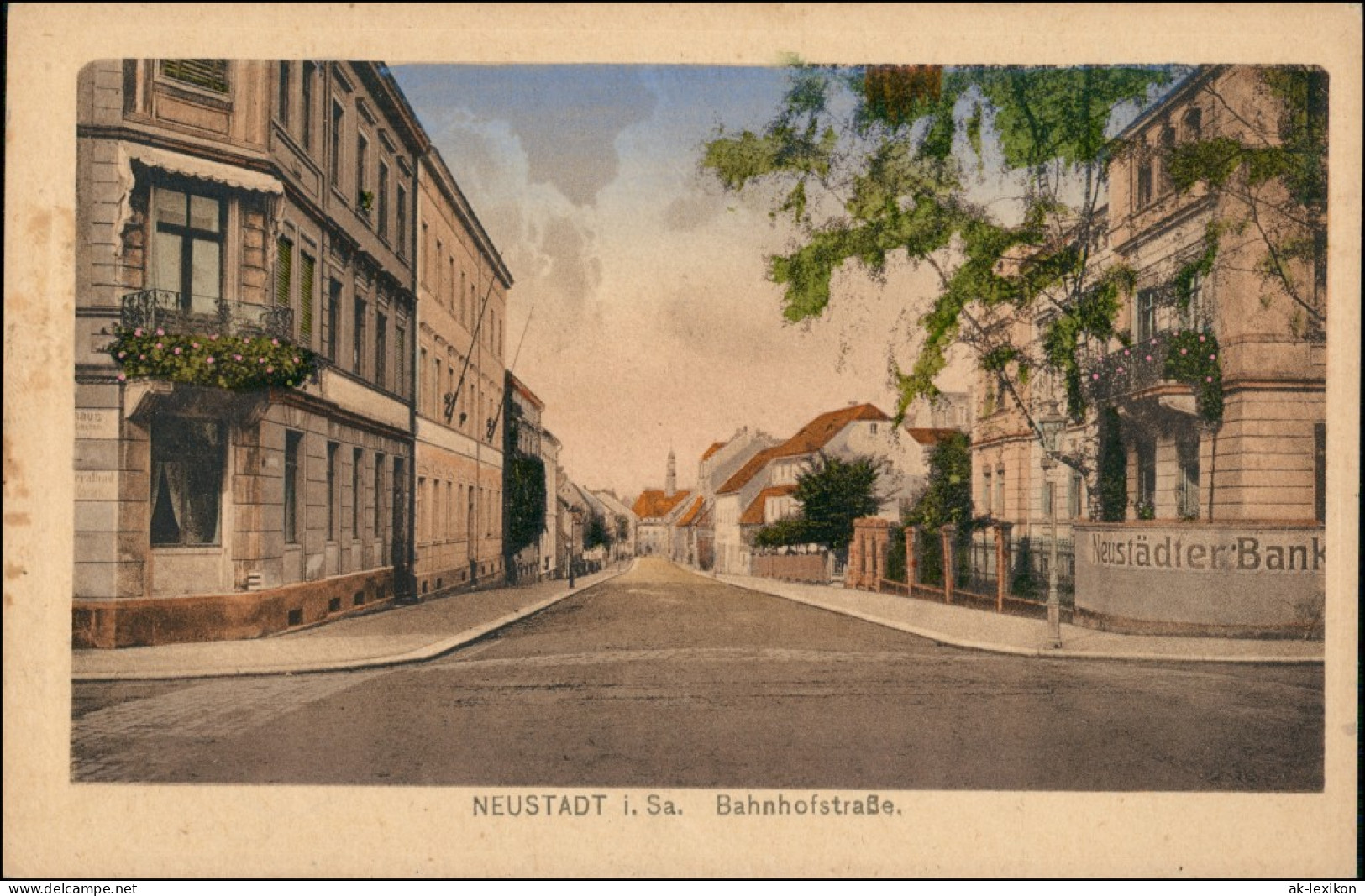 Ansichtskarte Neustadt (Sachsen) Bahnhofstraße 1922 - Neustadt