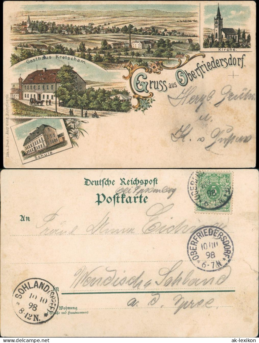 Litho AK Oberfriedersdorf-Neusalza-Spremberg Nowosólc Gruss Aus..   1898 - Neusalza-Spremberg