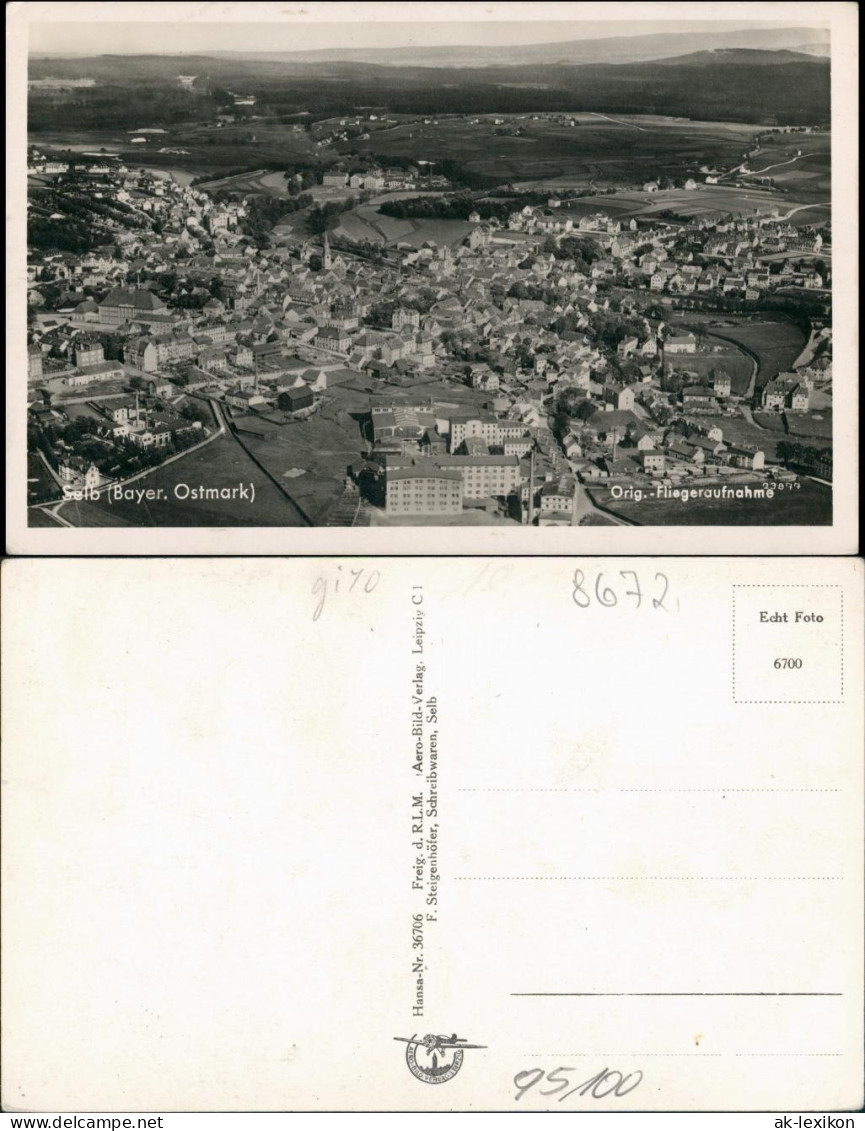 Ansichtskarte Selb (Bayern) Luftbild 1931 - Selb