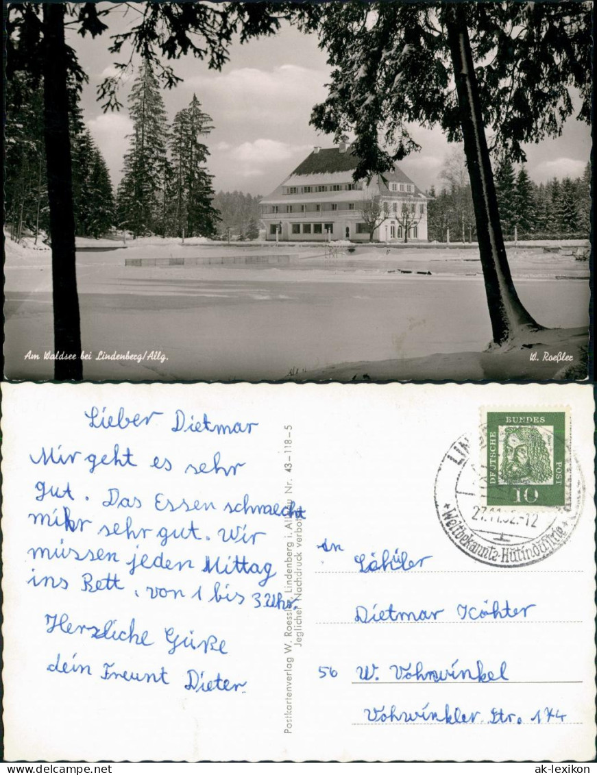 Lindenberg (Allgäu) Haus Partie Am Waldsee, Winter Stimmungsbild 1962 - Lindenberg I. Allg.