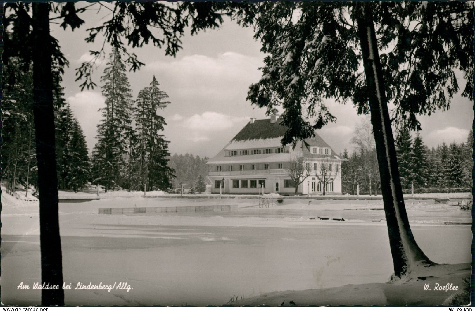 Lindenberg (Allgäu) Haus Partie Am Waldsee, Winter Stimmungsbild 1962 - Lindenberg I. Allg.