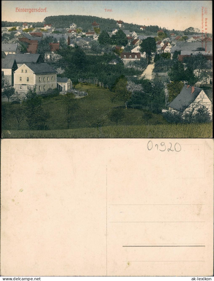 Ansichtskarte Hintergersdorf-Tharandt Straße, Stadt (Handcoloriert) 1909 - Tharandt
