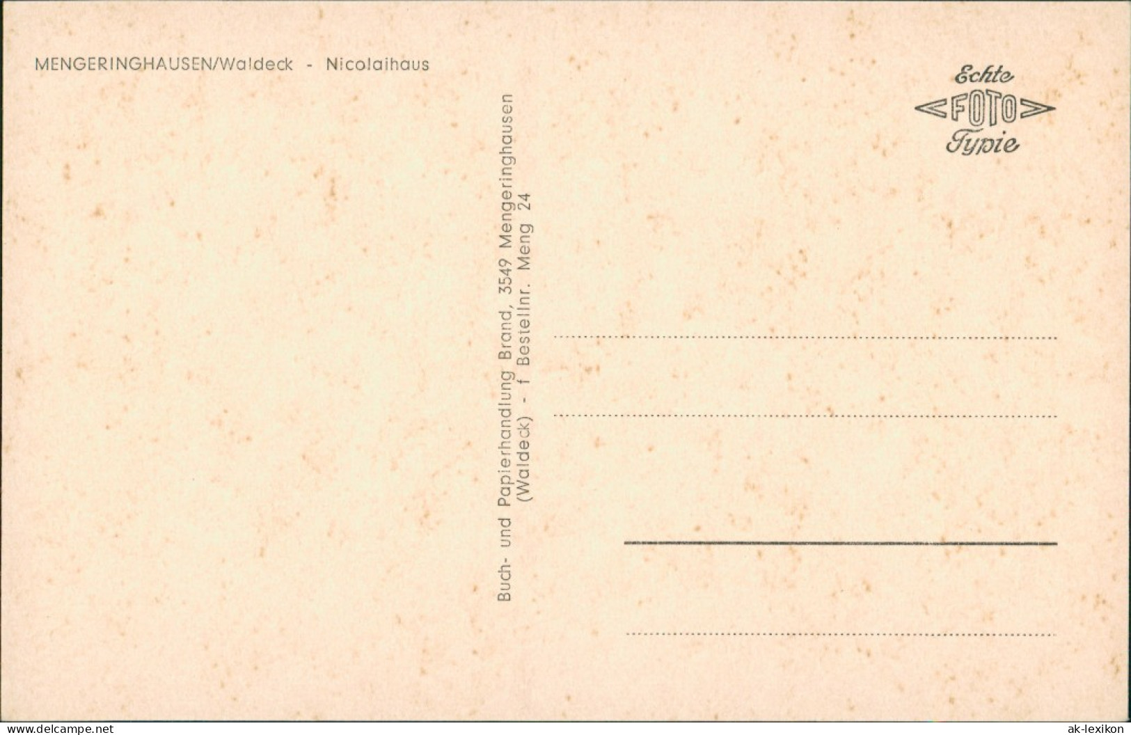 Mengeringhausen-Bad Arolsen Waldeck - Nicolaihaus VW Käfer Strassen Partie 1960 - Bad Arolsen