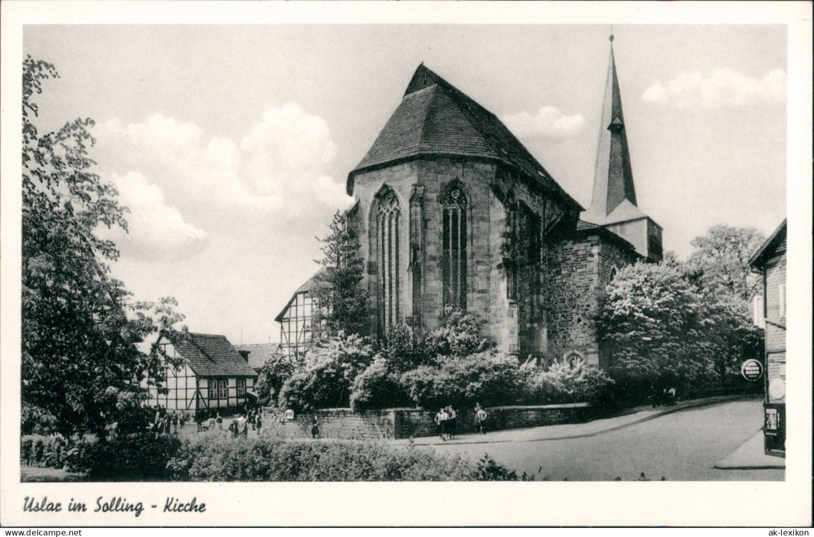 Ansichtskarte Uslar Strassen Partie A.d. Kirche 1950 - Uslar