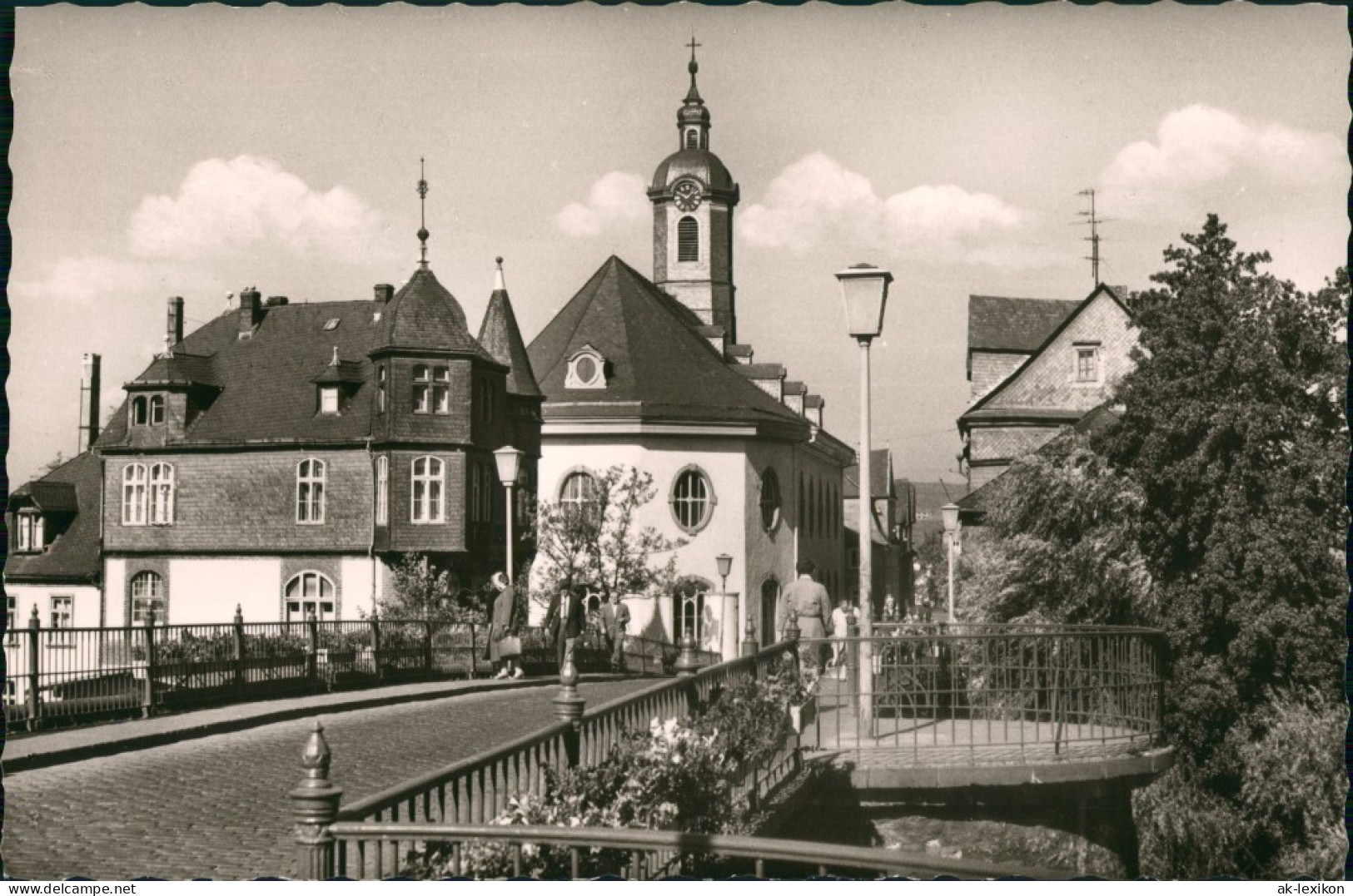 Wetzlar Strassen Partie Mit Hospitalkirche - Alte Lahnbrücke 1960 - Wetzlar