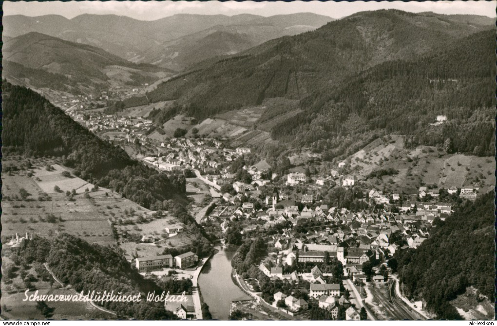 Wolfach (Schwarzwald) Luftbild Überflug Des Ortes Im Schwarzwald 1966 - Wolfach