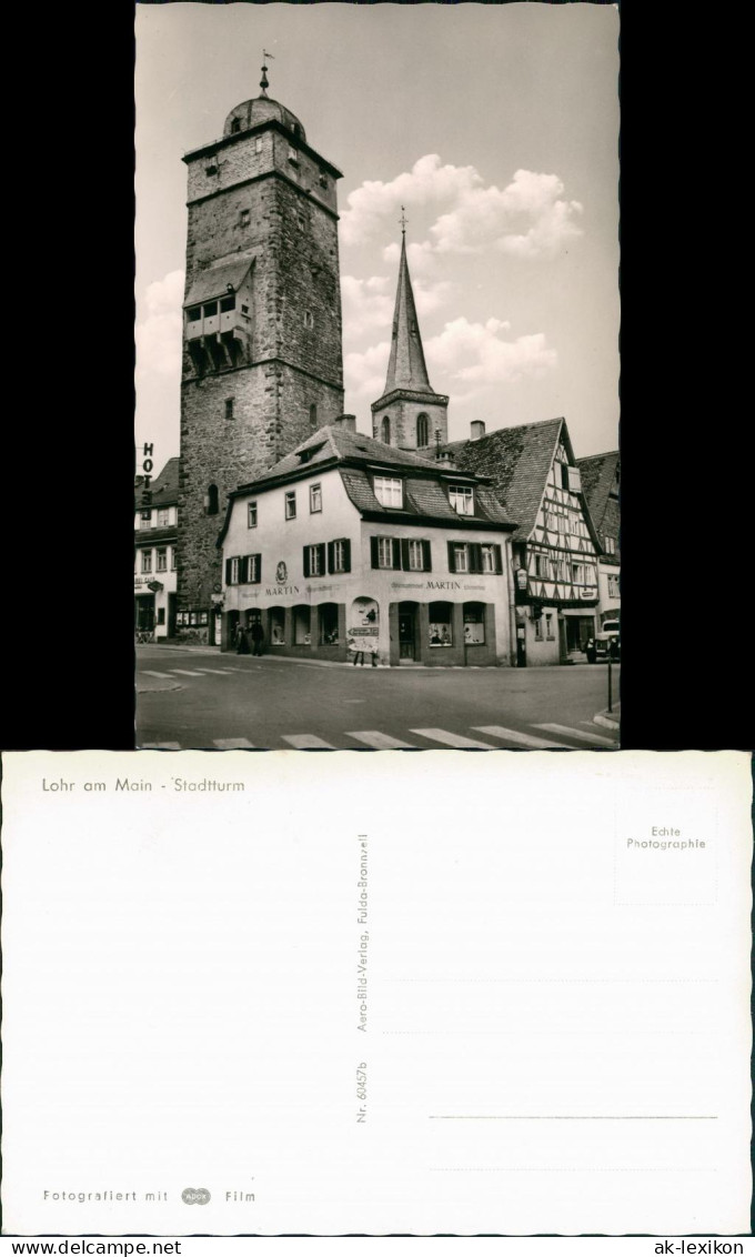 Lohr Am Main Stadtturm Turm Strassen Partie Am Geschäft Martin 1960 - Lohr
