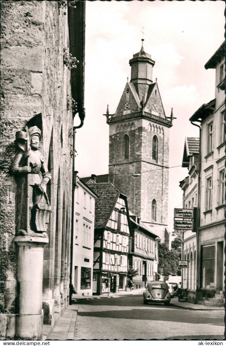 Ansichtskarte Korbach Rathaus Kilianskirche Auto VW Käfer Volkswagen 1960 - Korbach