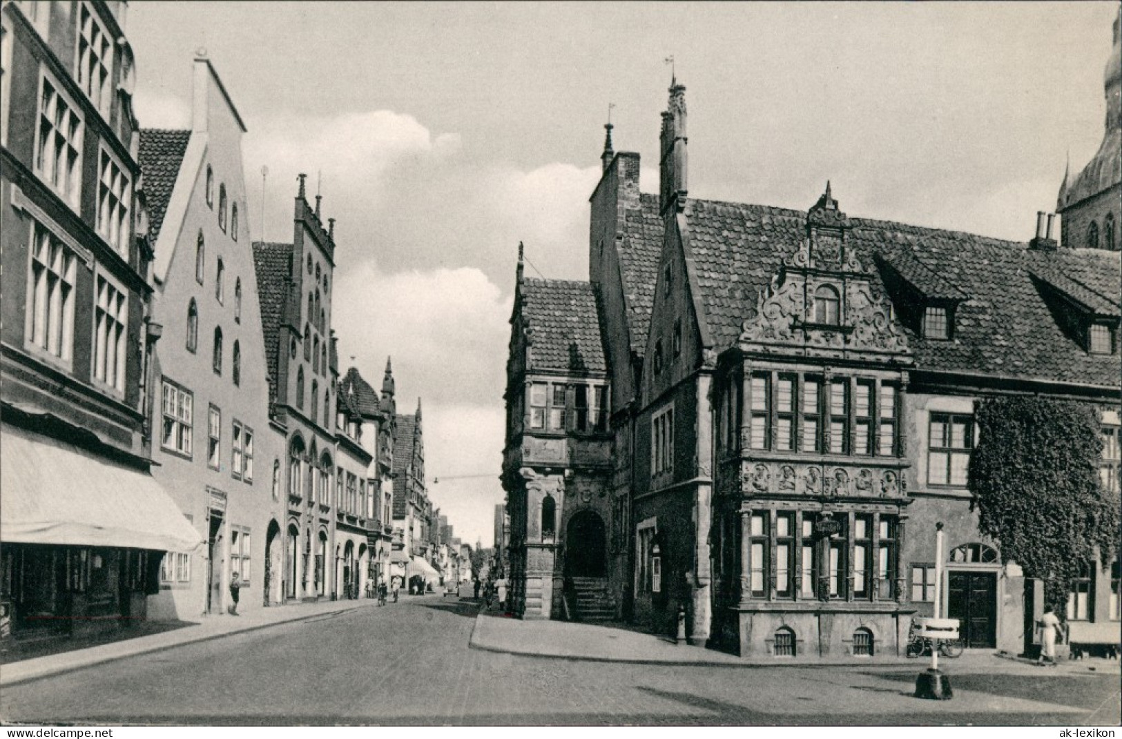 Ansichtskarte Lemgo Blick In Die Mittelstraße Geschäft Alte Häuser 1955 - Lemgo