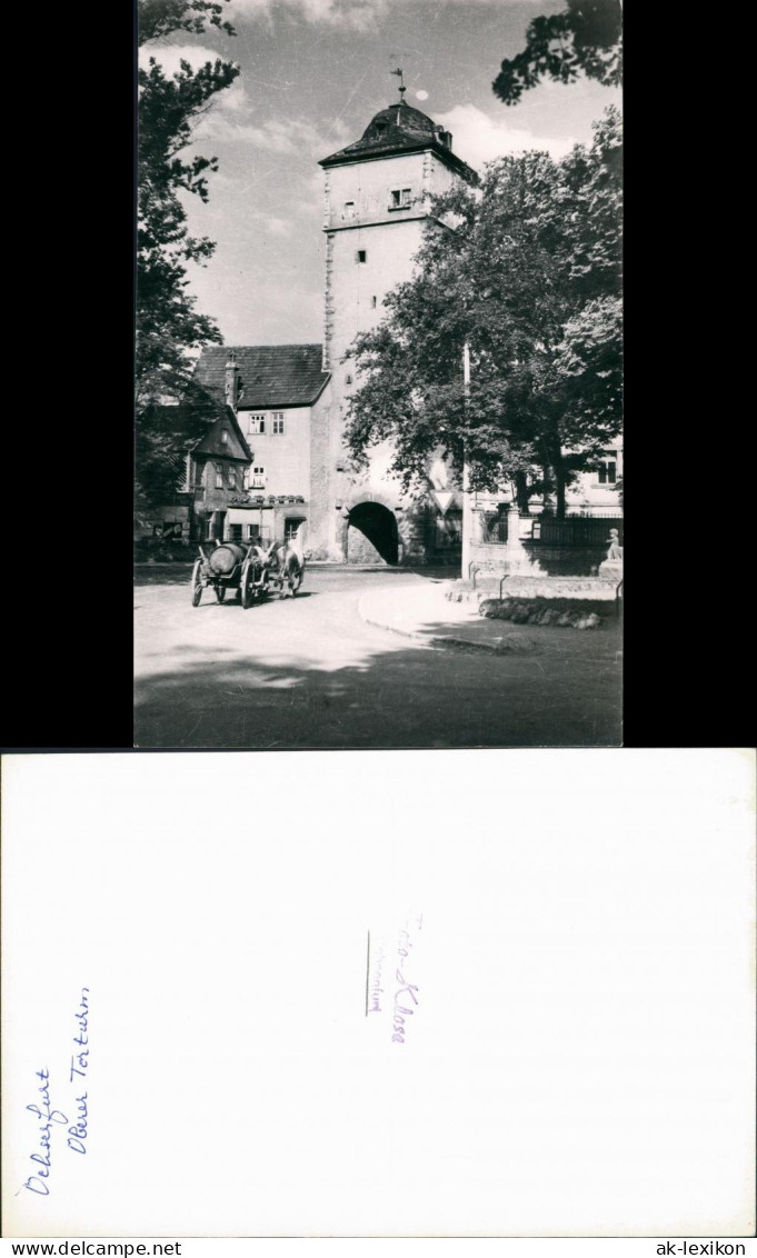 Ochsenfurt Pferde Fuhrwerk Passiert Oberer Torturm, Echtfoto-AK Foto-Klose 1960 - Ochsenfurt