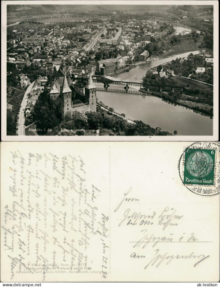 Ansichtskarte Rochlitz Luftbild 1934 - Rochlitz