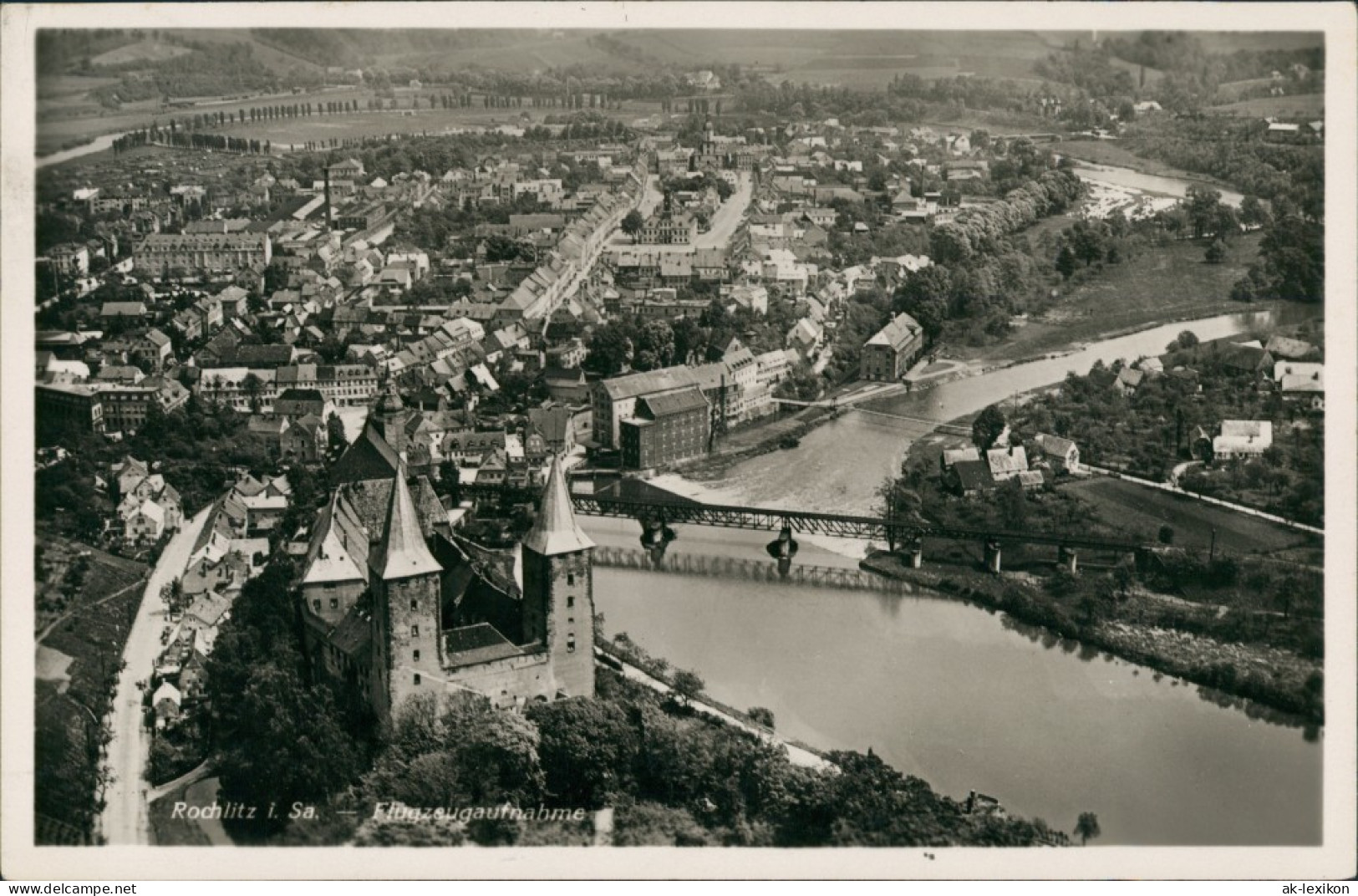 Ansichtskarte Rochlitz Luftbild 1934 - Rochlitz