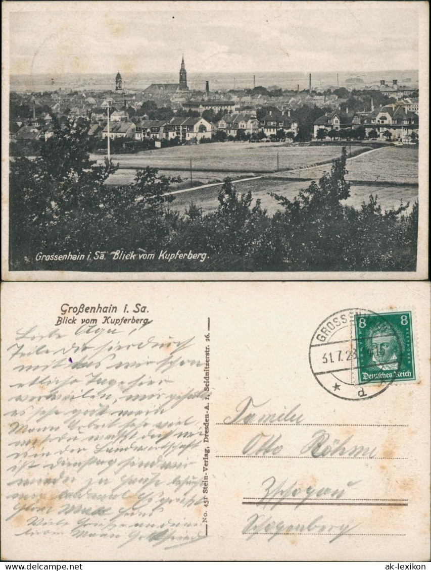 Ansichtskarte Großenhain Blick Vom Kupferberg 1928 - Grossenhain