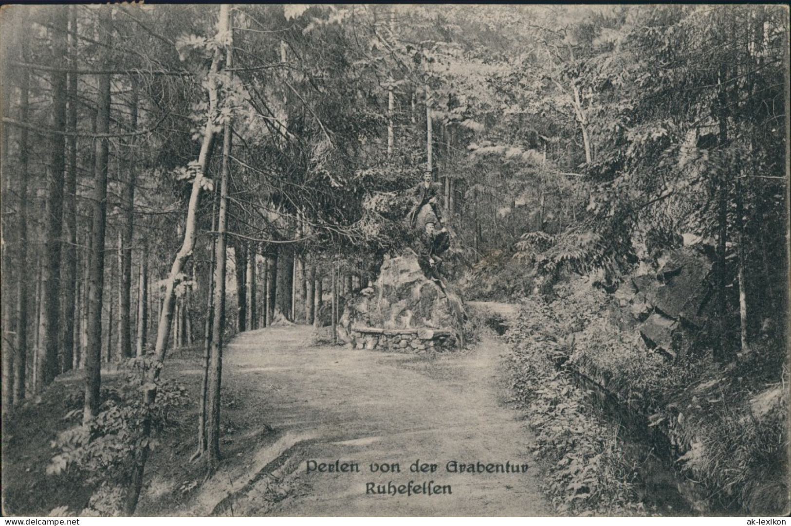 Ansichtskarte Reinsberg (Sachsen) Grabentour Ruhefelsen 1924 - Reinsberg (Sachsen)