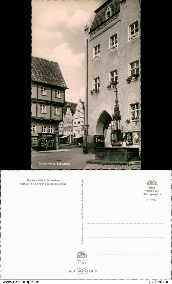 Ansichtskarte Donauwörth Straßenpartie - Geschäfte 1961 - Donauwörth