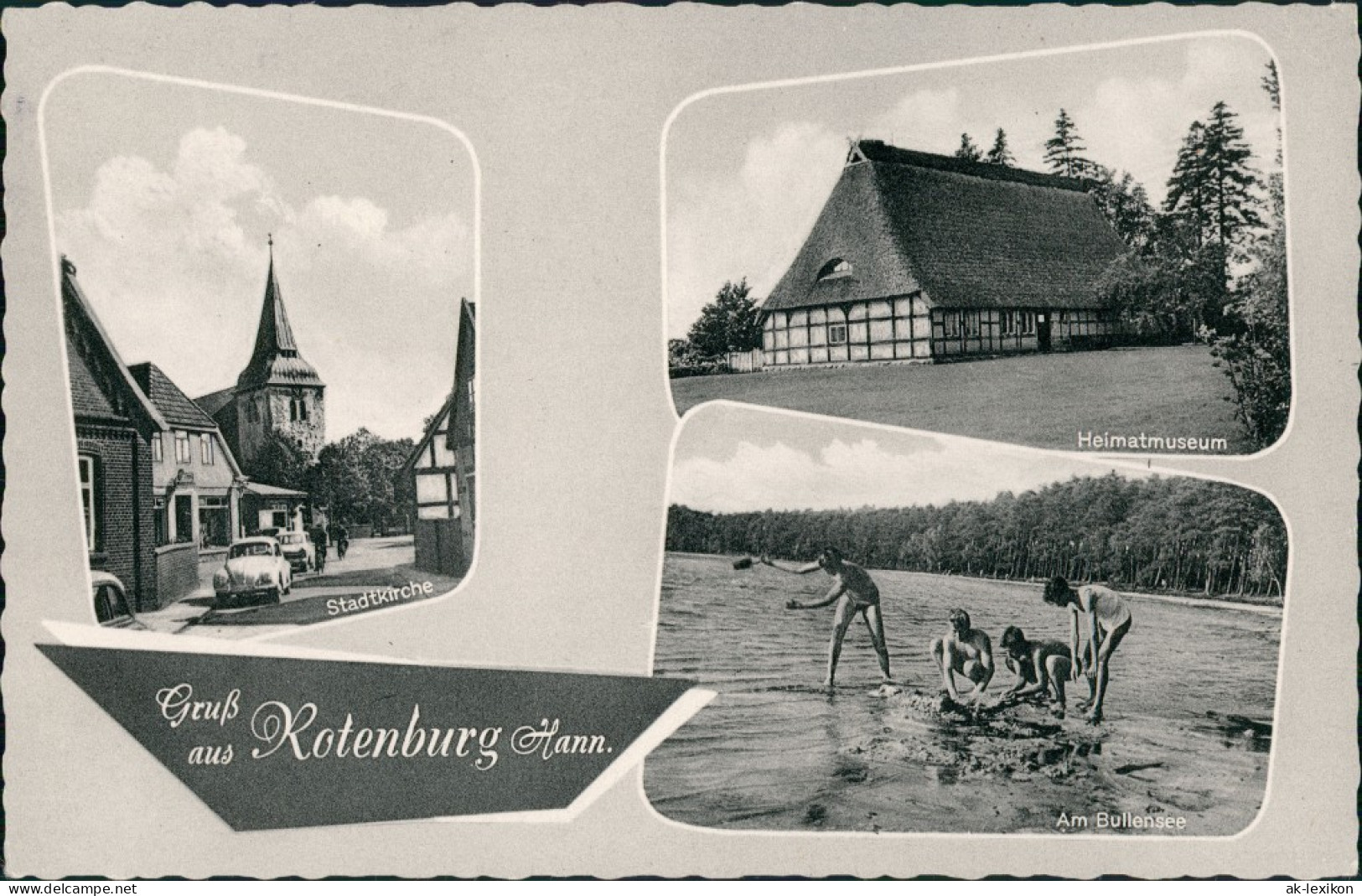 Ansichtskarte Rotenburg (Wümme) Bullenteich, Straße, Heimatmuseum 1961 - Rotenburg (Wuemme)