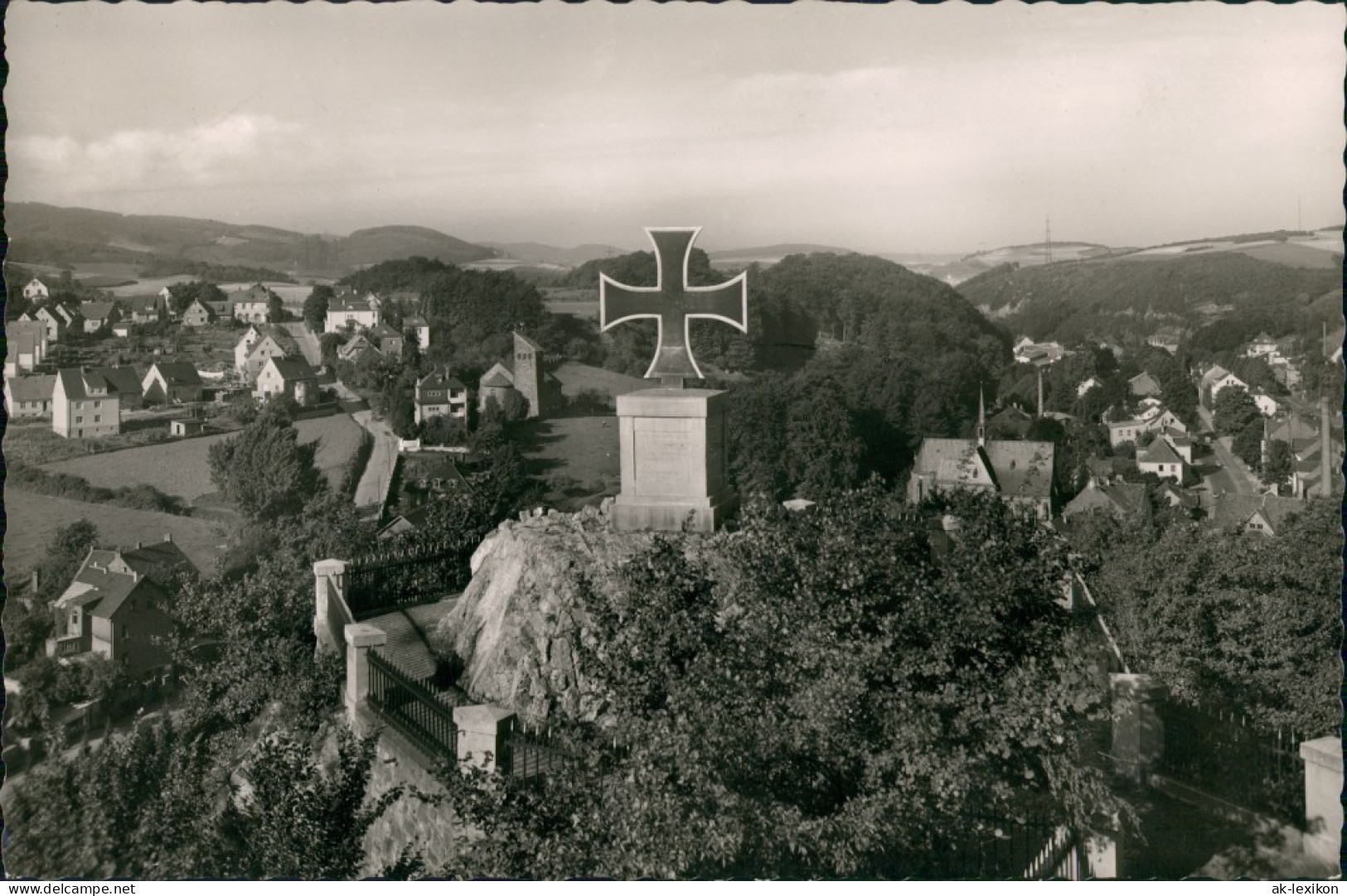 Ansichtskarte Iserlohn Panorama Mit Eisernes Kreuz I.d. Grüne 1956 - Iserlohn