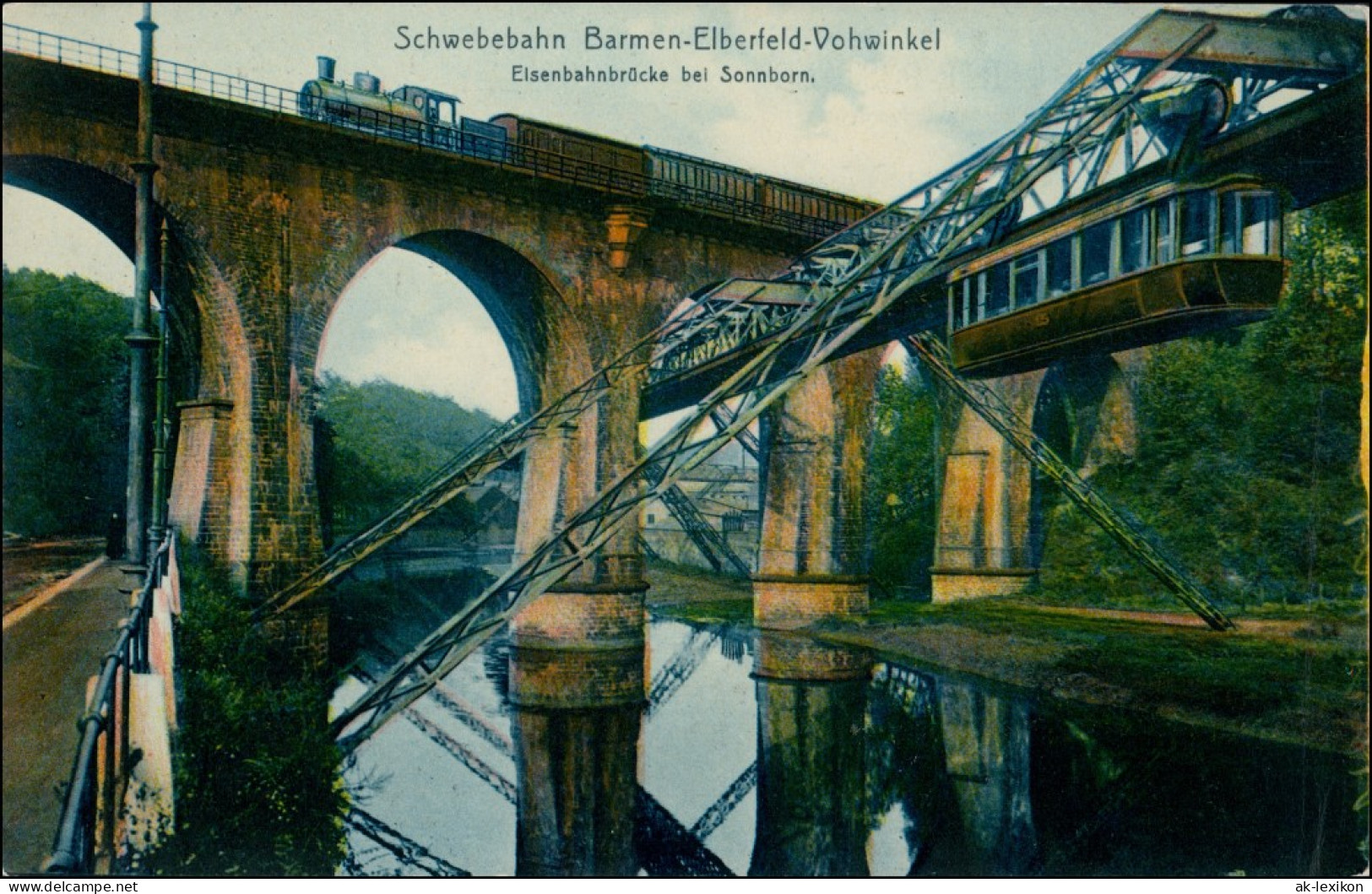 Ansichtskarte Wuppertal Vohwinkel Sonnborn Schwebebahn Eisenbahn 1907 - Wuppertal