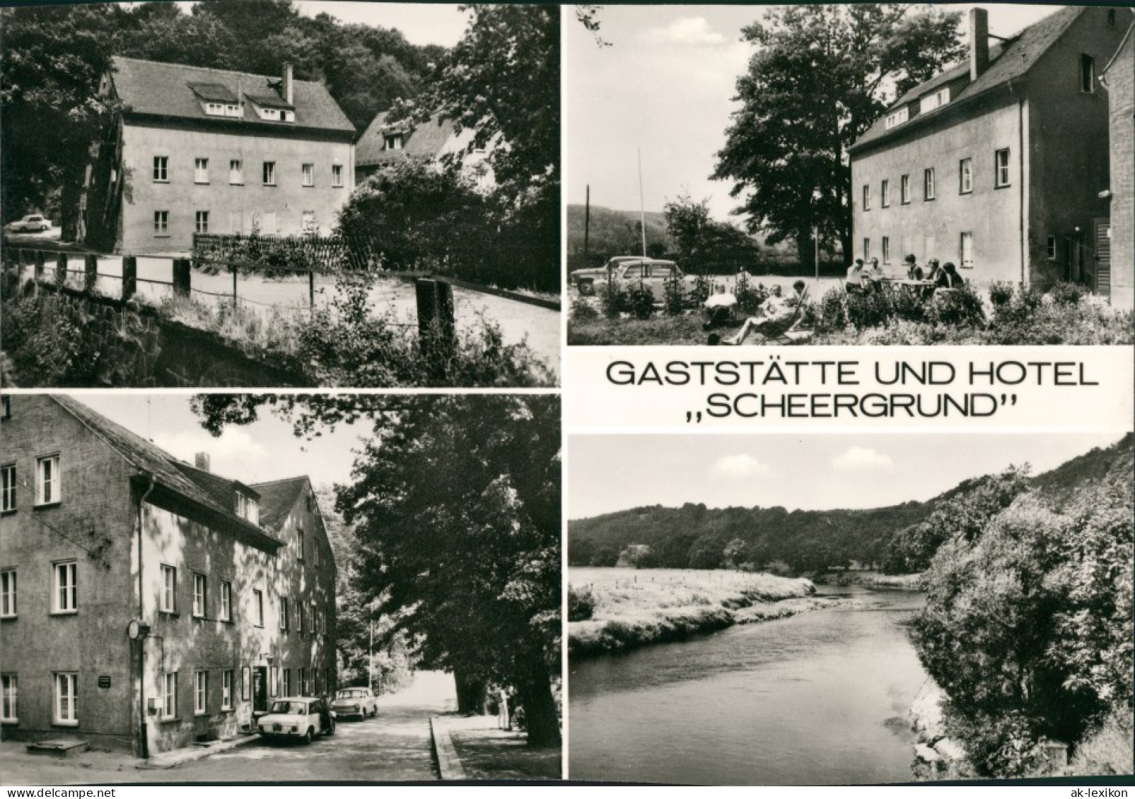 Leisnig DDR Mehrbild-AK Gaststätte Hotel Scheergrund Ortsteil Scheergrund 1979 - Leisnig