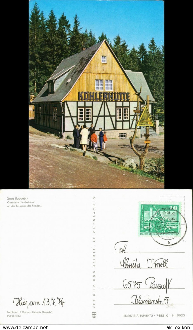 Sosa (Erzgebirge)-Eibenstock Köhlerhütte - An Der Talsperre Des Friedens 1972 - Eibenstock