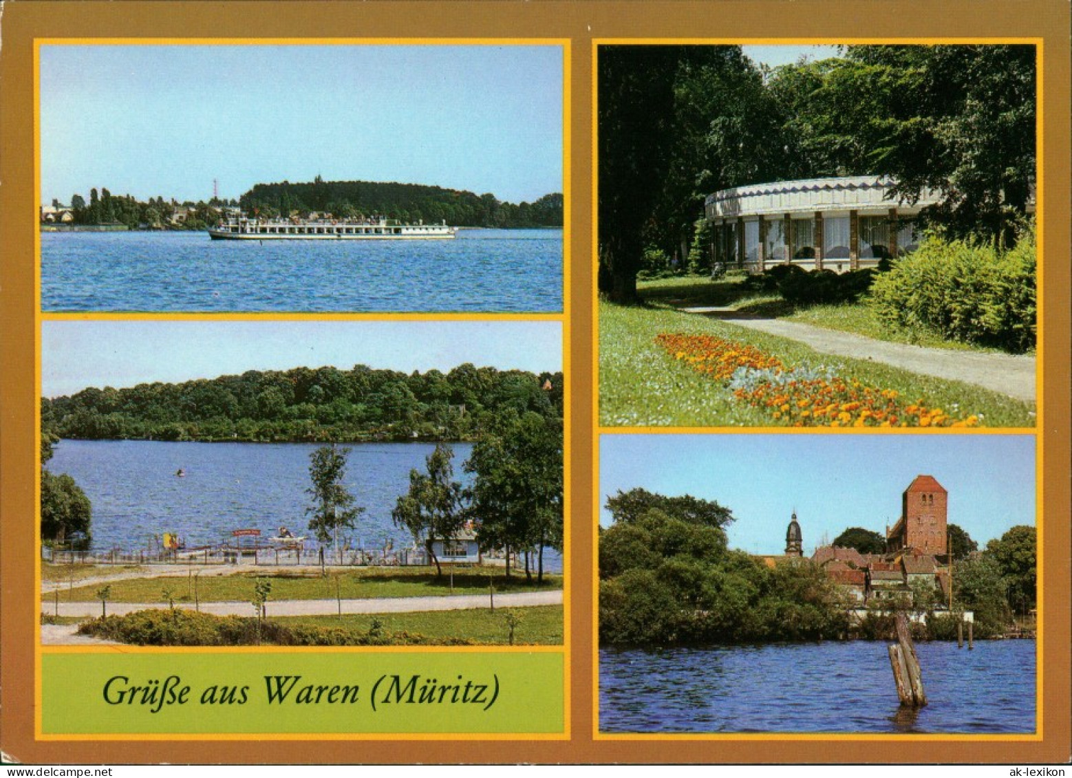 Waren (Müritz) DDR Mehrbild  MS Fontane  Tiefwarensee Rundgaststätte Uvm. 1986 - Waren (Mueritz)