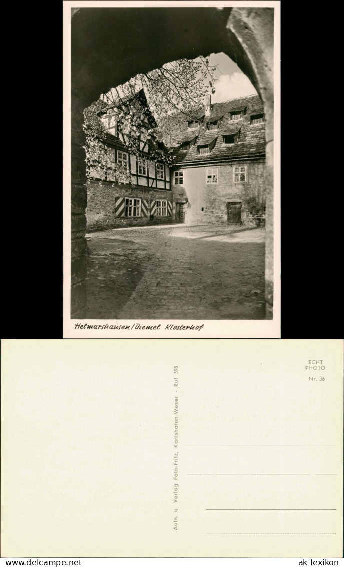 Ansichtskarte Helmarshausen-Bad Karlshafen Kloster Klosterhof Ansicht 1955 - Bad Karlshafen
