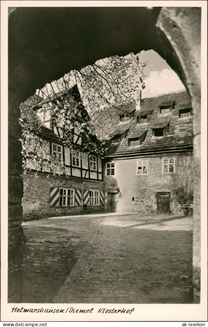 Ansichtskarte Helmarshausen-Bad Karlshafen Kloster Klosterhof Ansicht 1955 - Bad Karlshafen