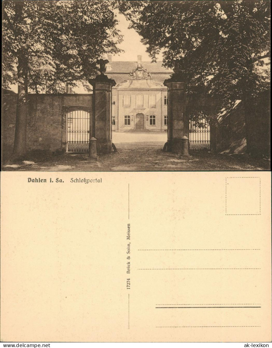 Ansichtskarte Dahlen Schloss - Portal 1926 - Dahlen