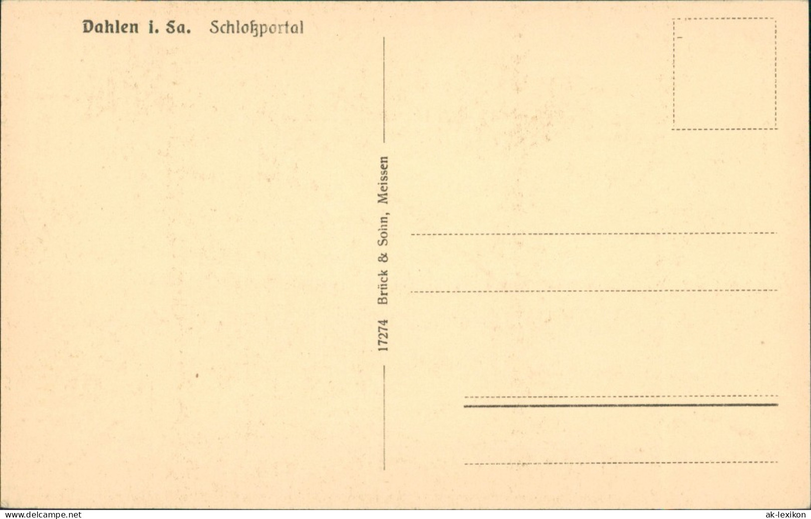 Ansichtskarte Dahlen Schloss - Portal 1926 - Dahlen