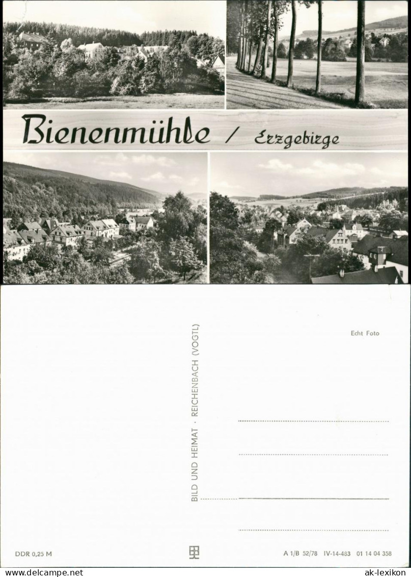 Rechenberg-Bienenmühle Erzgebirge DDR Mehrbild-AK 4 Foto-Ansichten 1978 - Rechenberg-Bienenmühle