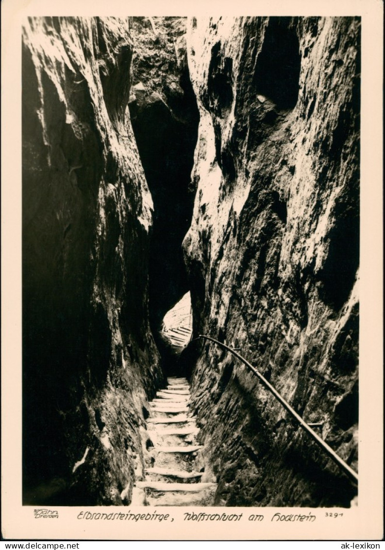 Hohnstein (Sächs. Schweiz) Wolfsschlucht, Sächs. Schweiz 1928 Walter Hahn:3291 - Hohnstein (Saechs. Schweiz)