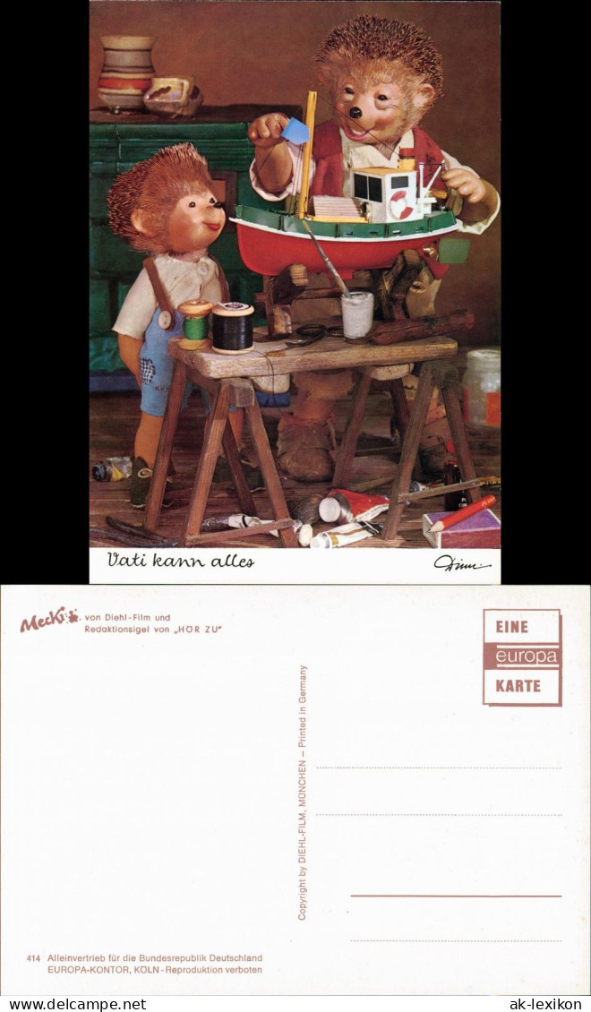 Mecki (Diehl-Film) "Vati Kann Alles" Schiff Bauen - Europa-Karte 1975 - Mecki