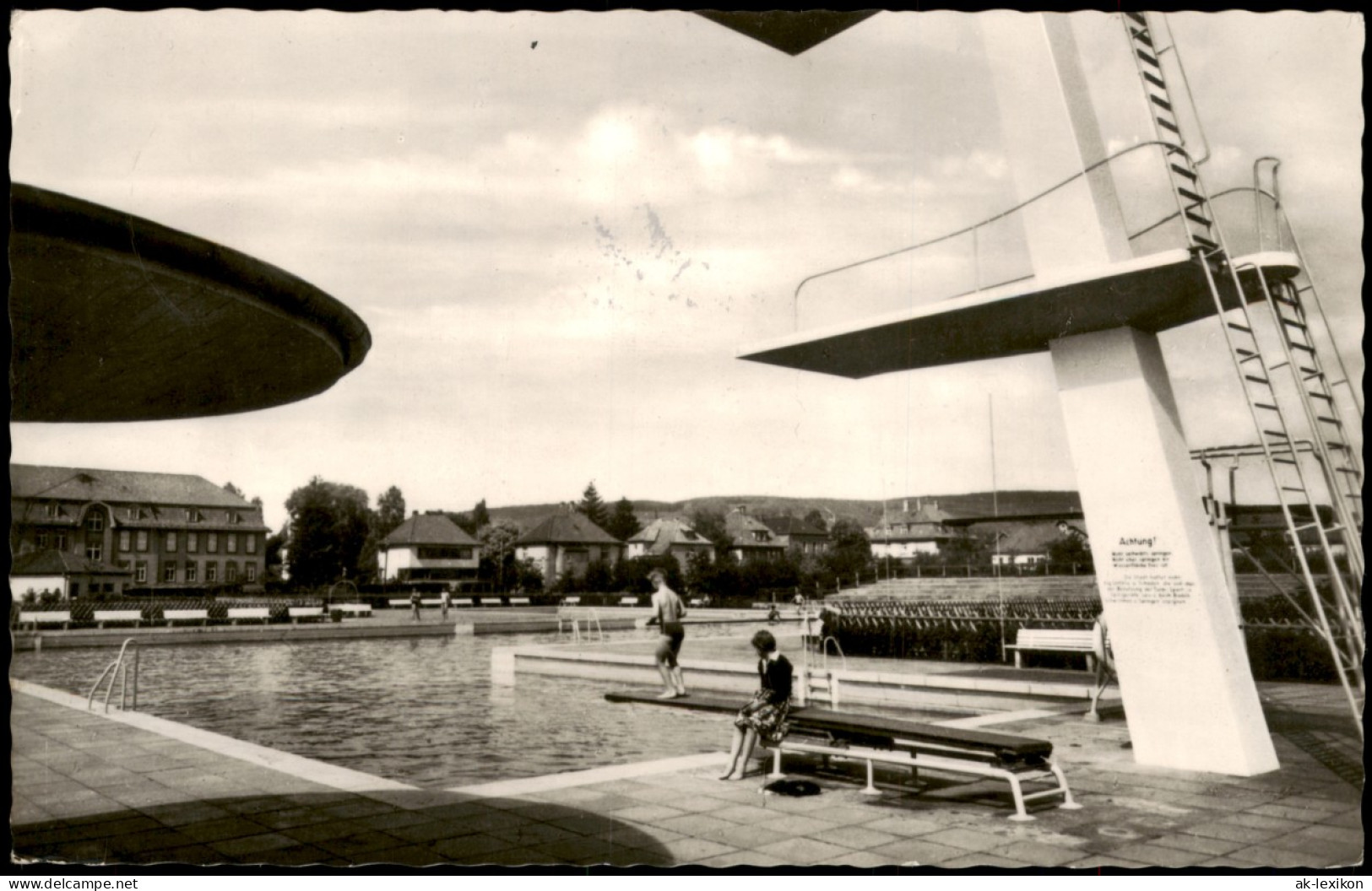 Ansichtskarte Lemgo Städtisches Schwimmbad Freibad 1960 - Lemgo