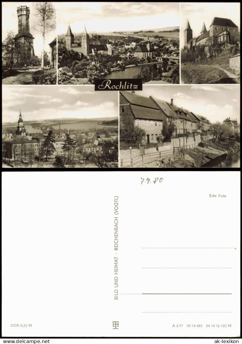 Ansichtskarte Rochlitz DDR Mehrbildkarte Mit 5 Stadtansichten 1977 - Rochlitz