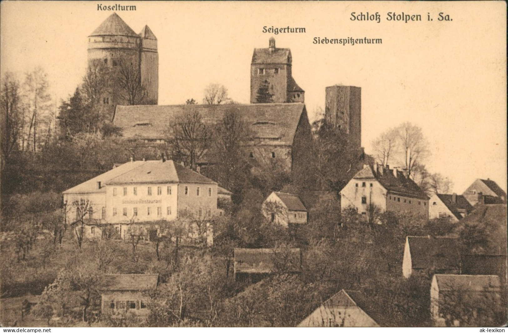Ansichtskarte Stolpen Schloß Gesamtansicht Castle General View 1920 - Stolpen
