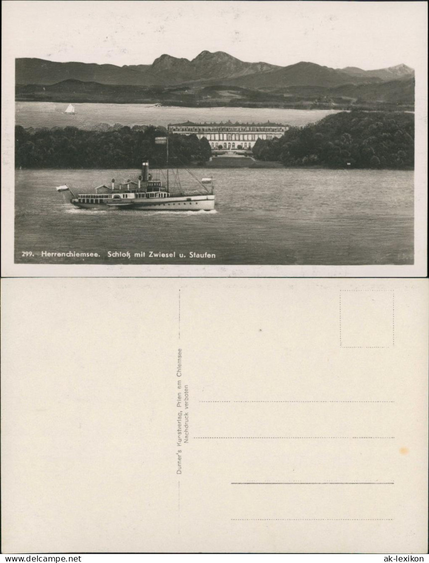 Chiemsee Herrenchiemsee Herreninsel Mit Schloss, Dampfer Fahrgastschiff 1930 - Chiemgauer Alpen