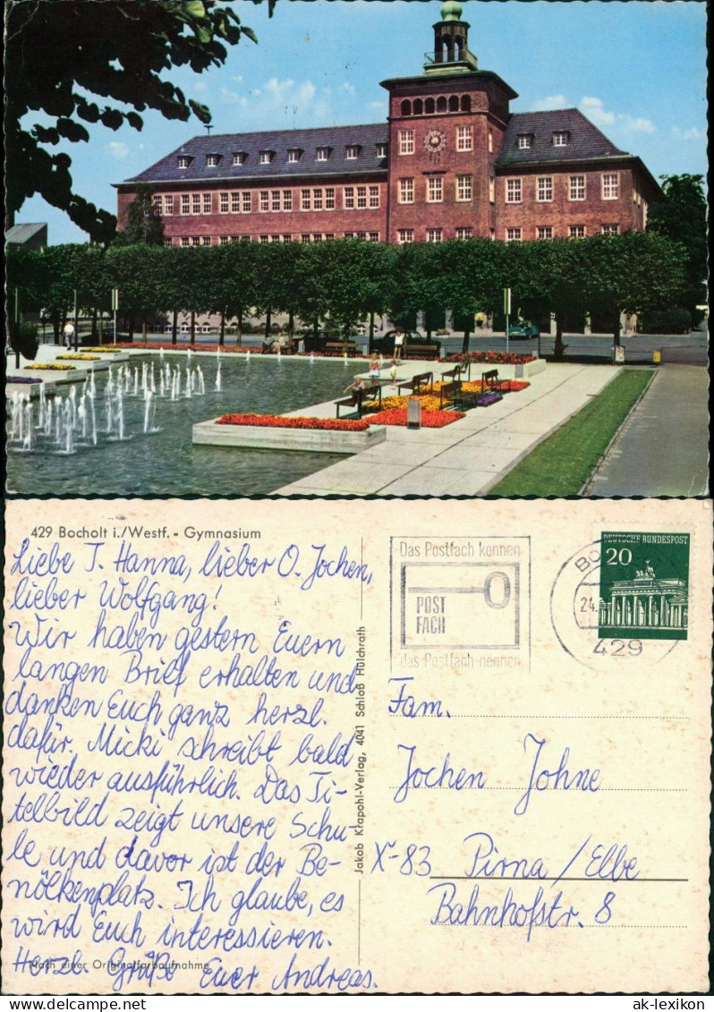 Bocholt (Westfalen) Schule Schulgebäude Partie Am Gymnasium 1970 - Bocholt