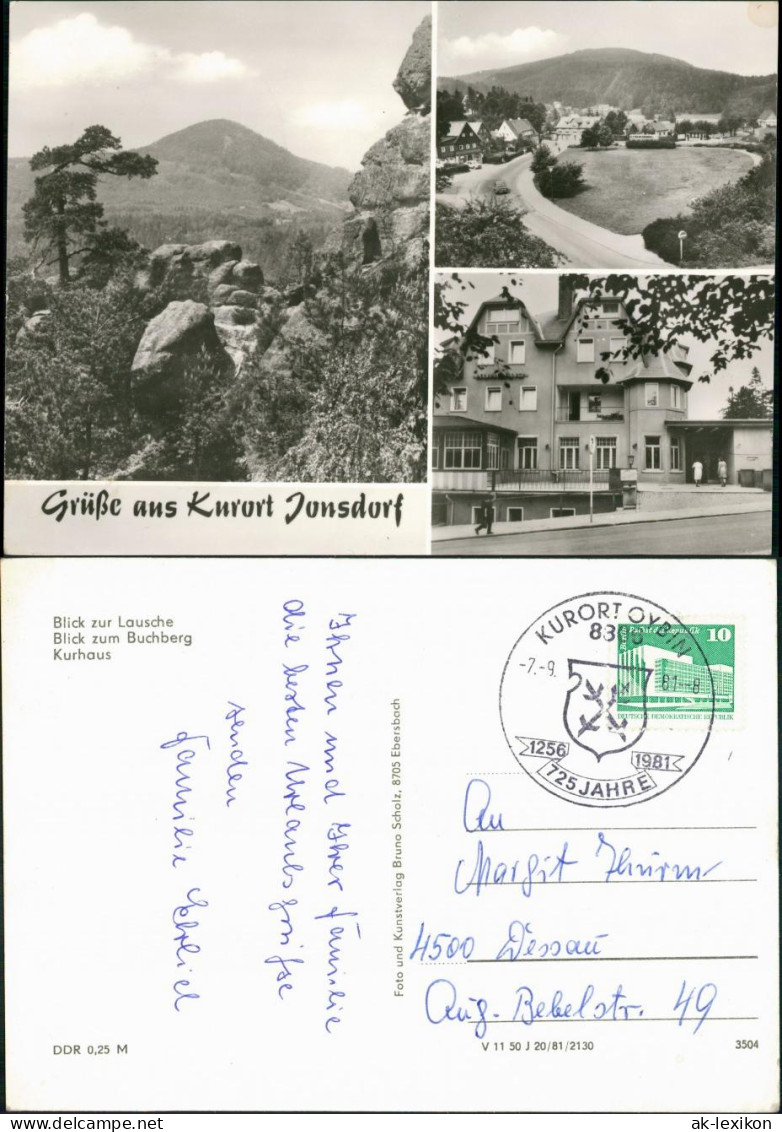 Ansichtskarte Jonsdorf DDR Mehrbild-AK Mit Lausche, Buchberg, Kurhaus 1981 - Jonsdorf