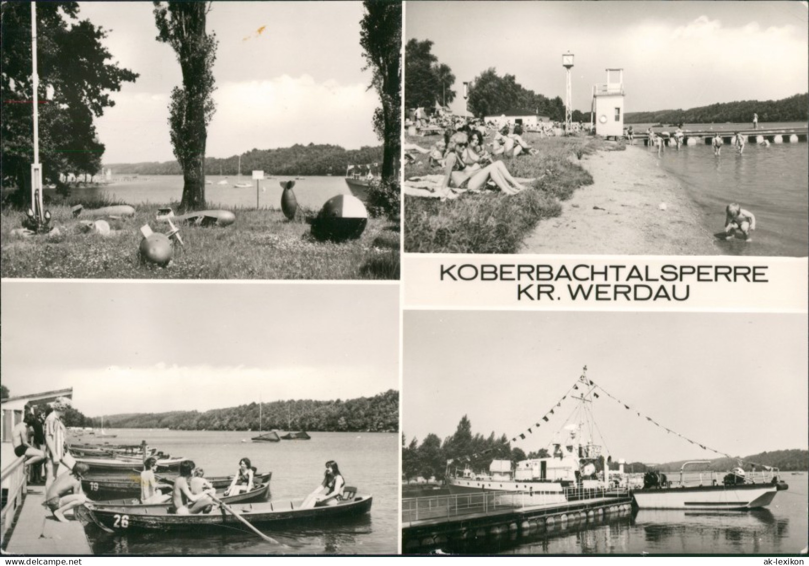 Ansichtskarte Langenhessen-Werdau Koberbachtalsperre Schiff MB 1980 - Werdau