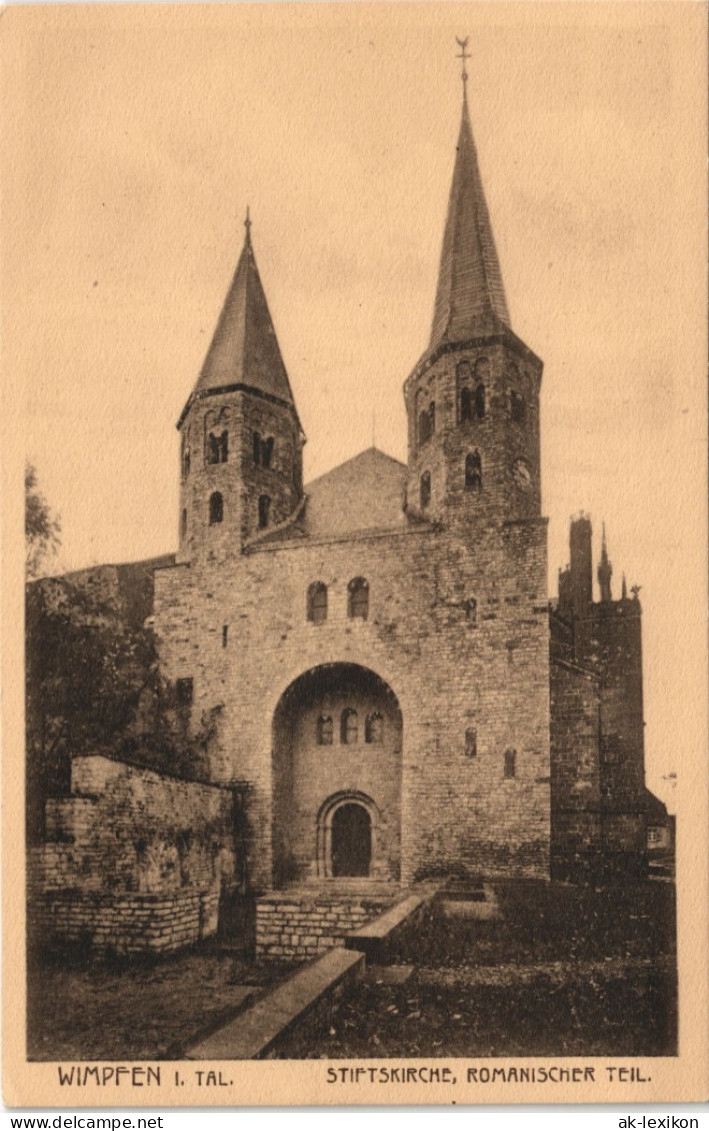 Ansichtskarte Bad Wimpfen Stiftskirche - Romanischer Teil 1922 - Bad Wimpfen